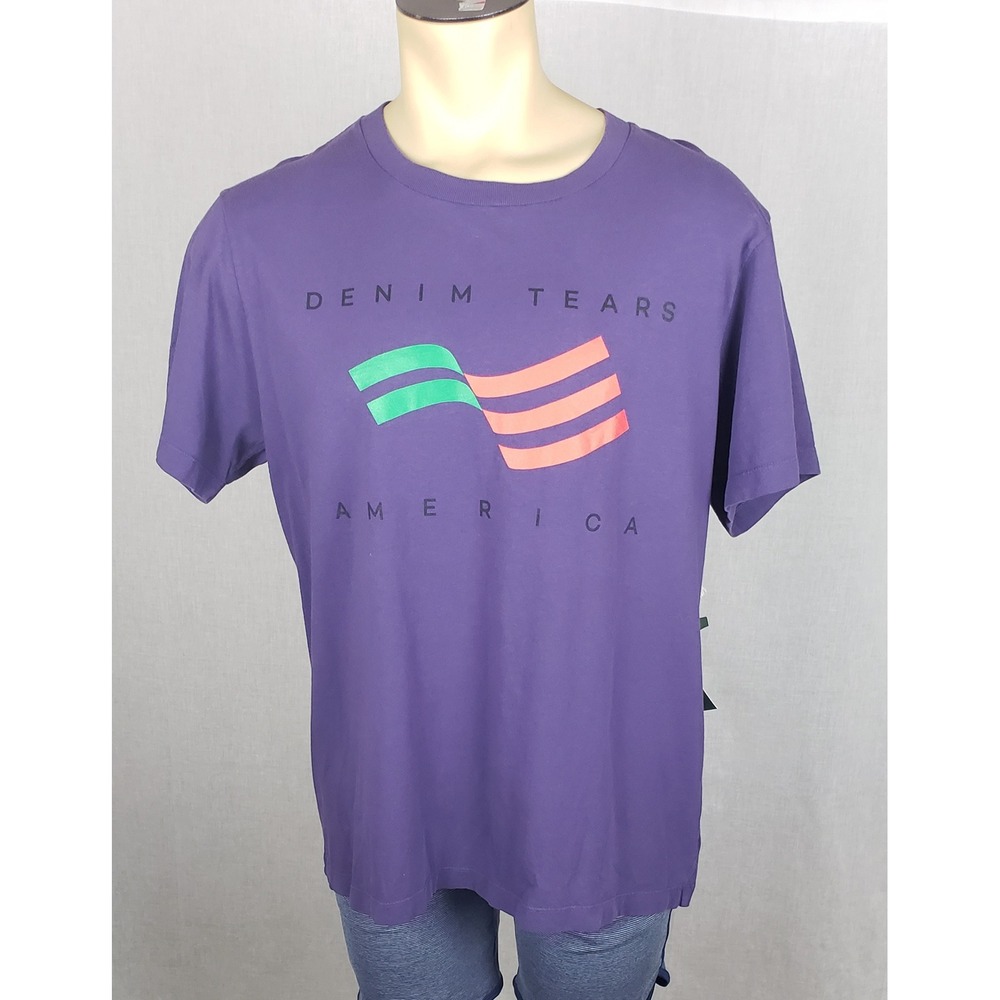 Denim Tears America Purple Graphic T-Shirt Mens XL USA‎ Casual Spring Summer